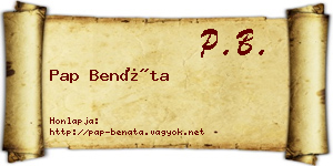 Pap Benáta névjegykártya