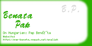 benata pap business card